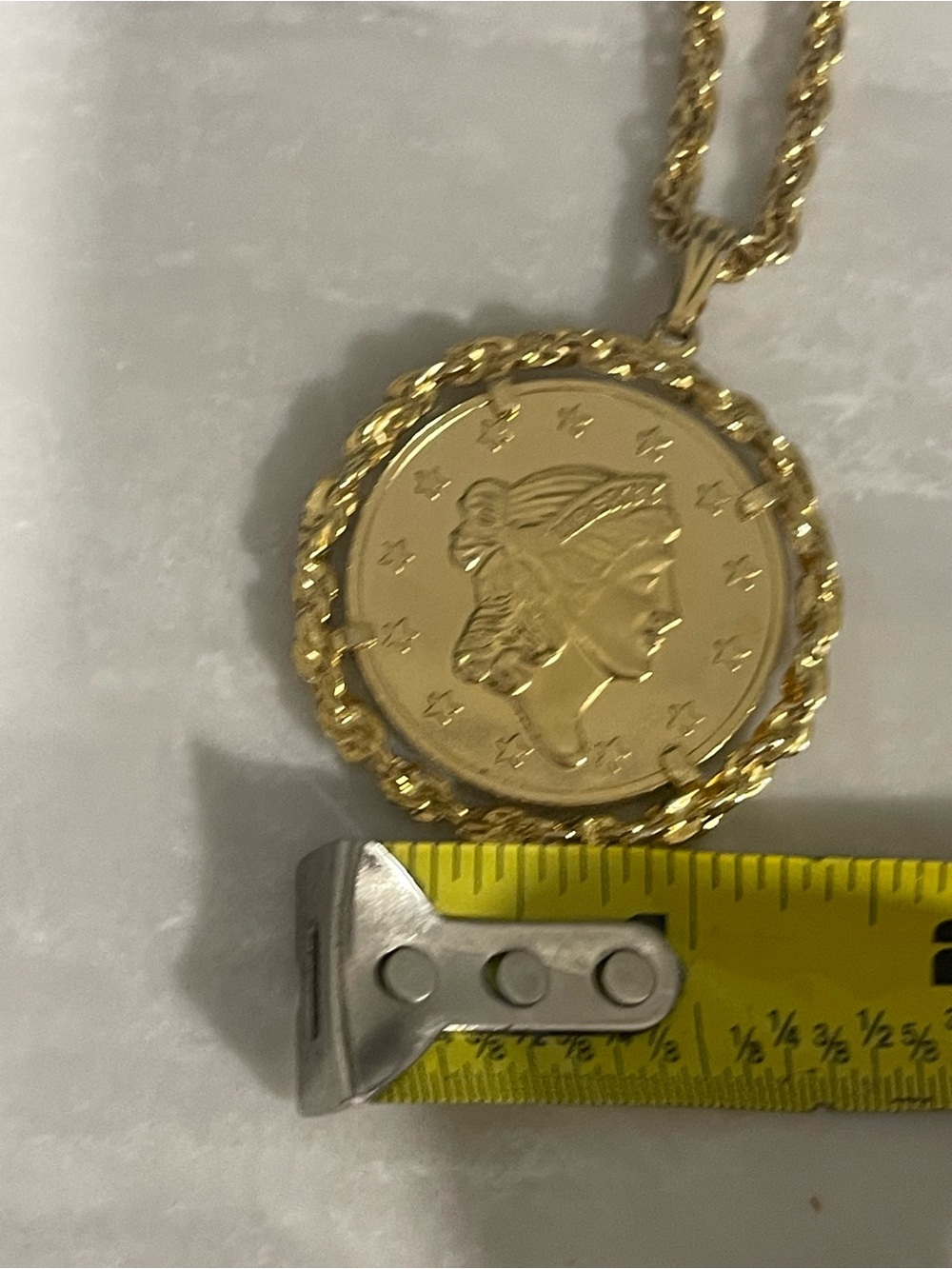 Avon Gold-Tone Bicentennial Medallion Necklace - Picture 8 of 9